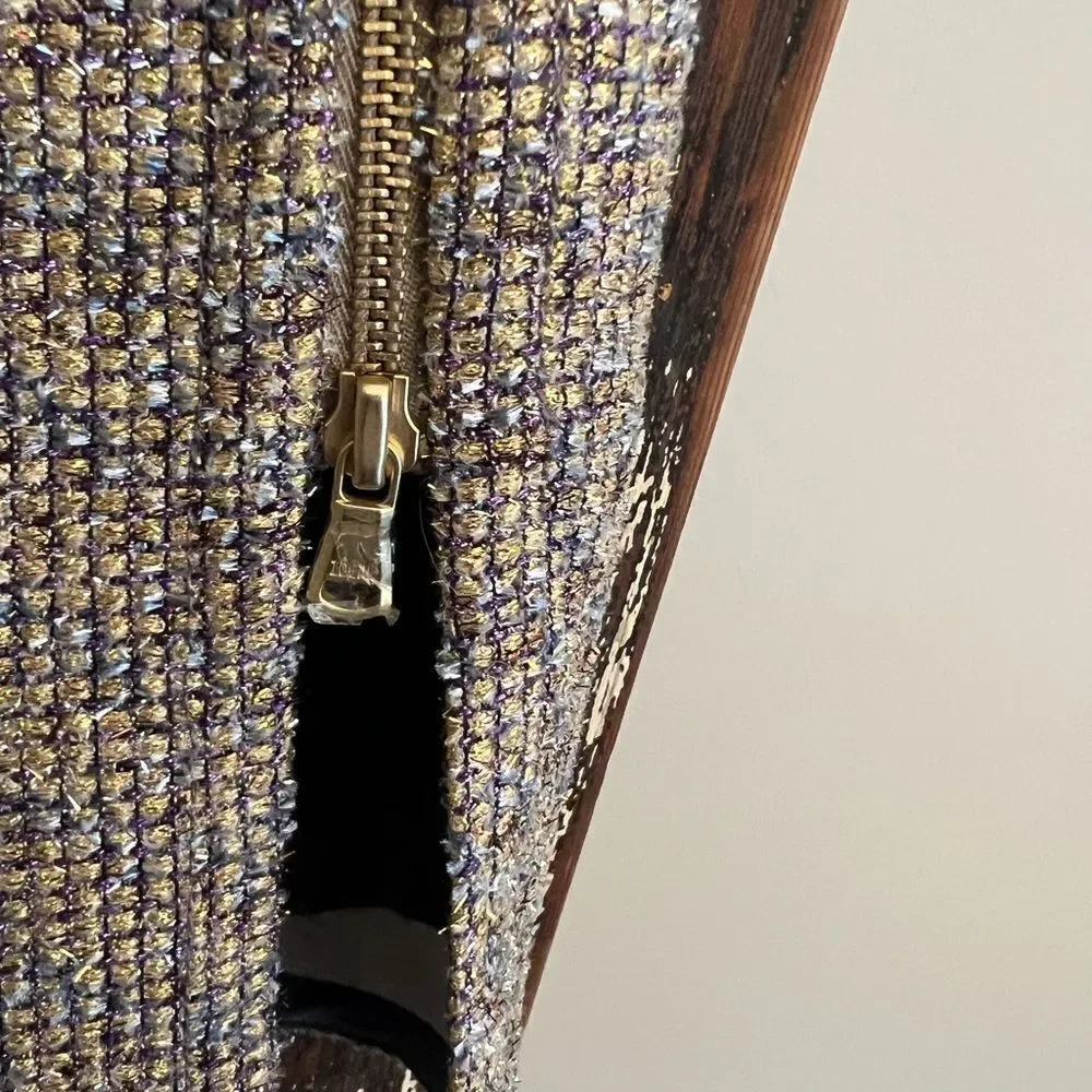 Gorgeous NWOT J. Crew Metallic tweed zipper pencil skirt. Size 4.